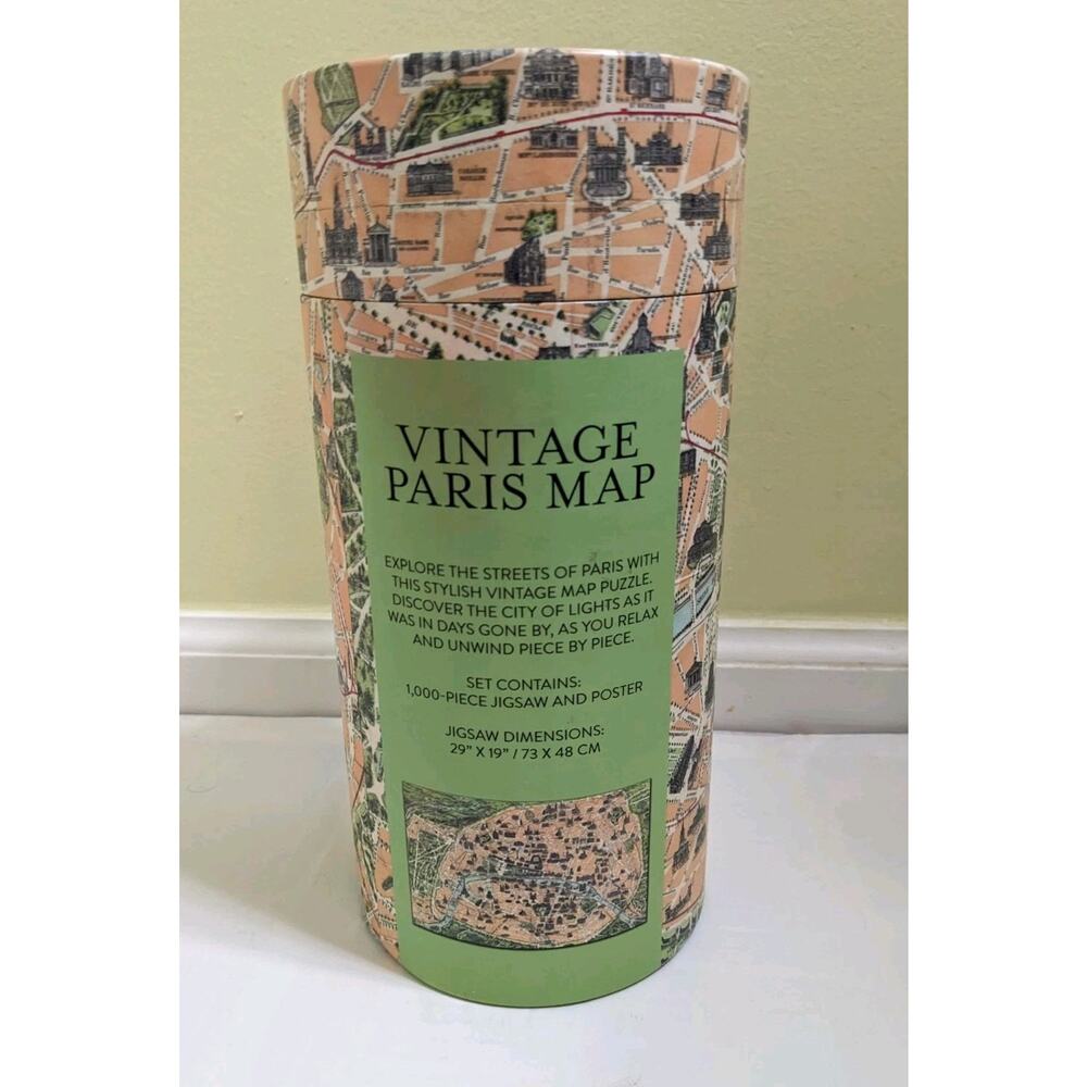New Vintage Jigsaw Puzzle - 1000 Pieces - 48x73cms/19x29 Inc Map of Paris Sealed